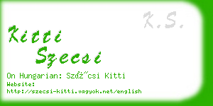 kitti szecsi business card